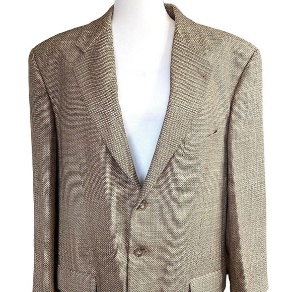 JOSEPH ABBOUD Mens Sz 42 Long Tweed Wool Silk Blend Blazer Sports Jacket Vintage - Picture 2 of 12